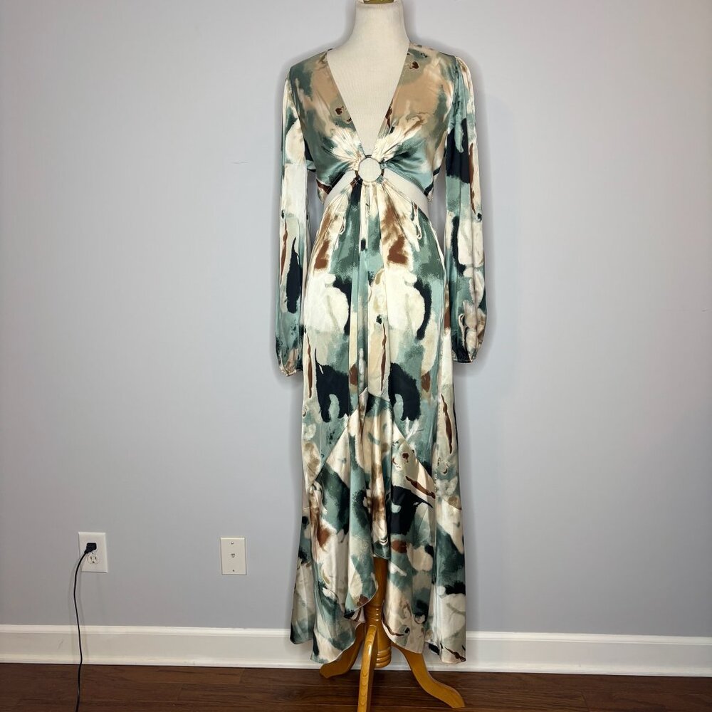 Luxxel - Multicolor Long Sleeve Cut Out Dress